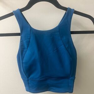 Lululemon Blue High Neck Cropped Tank/Bra Top Size 6 (no tag inside)